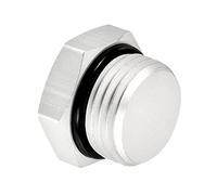 PATIKIL G1/2 Macho Rosca Hexagonal Cabeza Tubería Tapón, Aluminio Tuerca Tapa Zócalo Manguera Montaje Adaptador Conector para Agua Combustible Gas Tubo, Plata