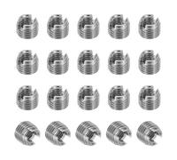 PATIKIL Insertos Roscados Autorroscantes 20 Piezas M4 X M6.5 X 5mm | Adaptador Reductor de Rosca de Acero Inoxidable 303 para Reparación de Tornillos Ranurados Tuercas de Inserción de Manga