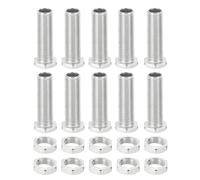PATIKIL Kit de Pernos Hexagonales M10X35mm Y Tuercas, 10 Kit Tornillos Huecos de Rosca Fina Surtidos, Tornillo de Cabeza Hexagonal a Través de Perno de Agujero, Fijadores de Candelabros