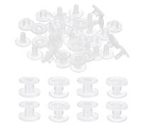 PATIKIL M5 x 10mm Tornillos de Encuadernación de Plástico, 20 Sets Tornillo de Chicago Remache con Cabeza Ranurada Poste de Unión para Álbum Acrílico Exhibición Soporte Libro, Transparente
