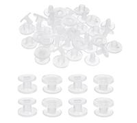 PATIKIL M5 x 8mm Tornillos de Encuadernación de Plástico, 20 Sets Tornillo de Chicago Remache con Cabeza Ranurada Poste de Unión para Álbum Acrílico Exhibición Soporte Libro, Transparente