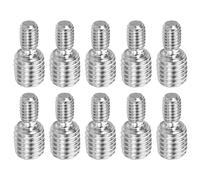 PATIKIL M6x1 a M10x1.5 Doble Extremo Roscado Perno Tornillo Perno, 10 Paquete 304 Inoxidable Acero Varilla Pernos Rosca Reductor Adaptador para Muebles Herraje, 20mm Largo