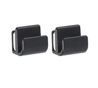 PATIKIL Manija De Puerta De 15/16", Acero Inoxidable 2 Piezas, Abrazaderas De Puerta Sin Taladro, Manijas Y Tiradores Con Tornillo Para Gabinete De Ducha, Cajón Y Vitrina De 3-5 Mm, Negro
