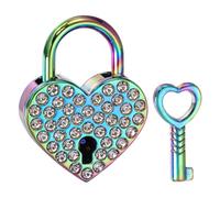 PATIKIL Mini candado en forma de corazón, pequeño candado decorativo de metal para diario, mini candados con llave para diario, libro, maleta, joyero, mochila, equipaje, multicolor