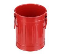 PATIKIL Porta Lápices de Barril, Porta Bolígrafos de Metal para Escritorio, Organizador de Tazas de Lápices con Asas, Porta Pinceles de Maquillaje, Almacenamiento de Papelería, Rojo