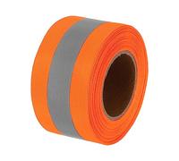 PATIKIL Reflectante Cinta Tira, 2" x26 Pies Alta Visibilidad Reflectante Cinta Coser Bricolaje Advertencia Seguridad Tela Cinchas para Ropa Impermeables, Naranja-Rojo