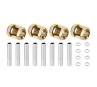 PATIKIL Repuestos Kit para Tubo de Lámpara de Rosca Fina M10×20 4 Piezas | Tuerca de Acoplamiento Hexagonal de Metal M10 con Tubo Roscado y Tuerca Hexagonal para Luz Extensión
