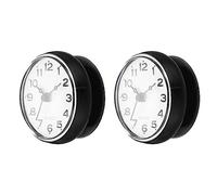 PATIKIL Resistente Agua Ducha Reloj, 2 Paquete Sin Tictac Silencioso Mini Lindo Espejo Relojes Pared con Ventosa para Baño Cocina Hogar Decoración, Negro/Negro