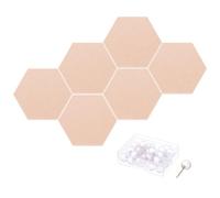 PATIKIL Tablón de anuncios de fieltro, 12 x 10 pulgadas, 6 paquetes de azulejos de fieltro hexagonales autoadhesivos para paneles de pared a prueba de sonido para oficina en casa, estudio de grabación