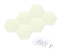 PATIKIL Tablón de anuncios de fieltro, 12 x 10 pulgadas, 6 paquetes de azulejos de fieltro hexagonales autoadhesivos para paneles de pared a prueba de sonido para oficina en casa, estudio de grabación