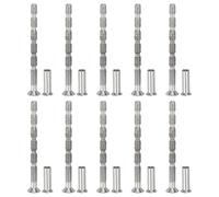 PATIKIL Tornillos de Manija de Puerta M4x50, 10Pcs Tornillos de Rotura para Tiradores de Puerta, Cabeza Plana Avellanada Phillips con Manga para Manija de Puerta Barra