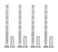 PATIKIL Tornillos de Manija de Puerta M4x60, 4 Piezas Tornillos de Rotura para Tiradores de Puerta, Cabeza Plana Avellanada Phillips con Manga para Manija de Puerta Barra