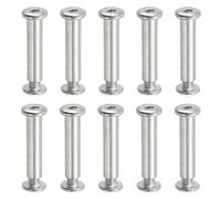 PATIKIL Tornillos Hexagonales de Chicago 10 Kit Postes de Tornillo de Encuadernación M6 x 35 mm Conexión Hexagonal Tornillo de Cabeza de Zócalo de Accionamiento Plateado