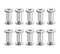 PATIKIL Tornillos Hexagonales de Chicago 10 Kit Tornillos de Unión M6 x 15 mm Tornillo de Cabeza Hexagonal con Tuerca para Cinturón Muebles Plateado