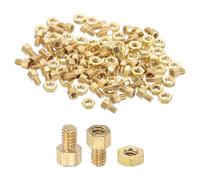 PATIKIL Tornillos Separadores M2x2mm+3mm, 100 Piezas de Macho a Hembra Hexagonal de Latón Para Placa de Circuito Impreso, Kit SurtIDo de Tornillos Separadores, Color Dorado