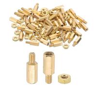 PATIKIL Tornillos Separadores M2x6mm+3mm, 100 Piezas de Macho a Hembra Hexagonal de Latón Para Placa de Circuito Impreso de Ordenador, Kit SurtIDo de Tornillos Separadores y Tuercas.