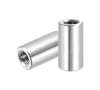 PATIKIL Tuerca de acoplamiento redonda M10 x 1,25 mm, acero inoxidable 304, 2 unidades de 30 mm / 1,18 pulgadas de longitud, rosca fina métrica, manguito de conexión, varilla de tornillo, tuerca de