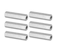 PATIKIL Tuercas de Acoplamiento Hexagonales de Acero Inoxidable 304, M4 x 0.7-Paso, 6Pcs 30mm/1.2" Largo, Tuerca de Acoplamiento de Varilla Roscada Completamente Roscada, Tono Plateado