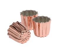 Pâtisse 719197 Set DE 3 MOLDES para CANELES BORDELAIS DE Cobre 17,5 x 6 x 6 cm