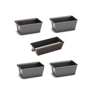 patisse 72915 - Juego de 5 moldes para repostería creativos, 5 moldes para tartas con 1 molde de inserción de 15 cm y 4 mini moldes para tartas de 9 cm - Profi - Acero revestido, gris antracita