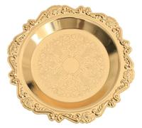 PATKAW Bandeja Dorada Redonda de Aleación Práctica y Decorativa para Pastel y Joyas, Diseño Delicado Adecuado para Regalos y Uso en Muchas Ocasiones