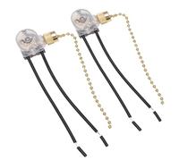 PATKAW Interruptor de Cadena Control de Encendido y Apagado 2 Piezas Material Plástico y Metal, Instalación Fácil para Ventilador de Techo para Hogar y Escuela