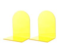 PATKAW Sujetalibros Soporte Decorativo y Práctico Amarillo de Acrílico en Forma de L 2 Piezas para Escritorio para Textos en Casa o Librería