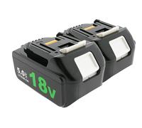 Patona BL1850 - Batería para herramientas (18 V, 5000 mAh, ion de litio, 2 unidades, para herramientas Makita 18 V LXT compatibles con Star Protection, indicador de marcha atrás, 90 Wh por batería)