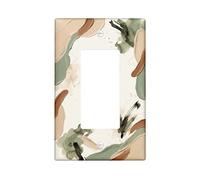 Patrón de cepillo para baño, cubierta de interruptor de luz basculante, moderno, contemporáneo, abstracto, curvas, ninguno verde, plástico, tamaño estándar, placa decorativa para dormitorio, oficina