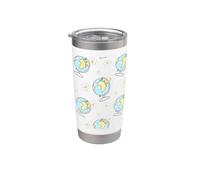 Patrón escolar Geopraphy Pink Globe Back To School Pattern Vaso térmico de acero inoxidable de doble pared