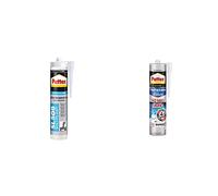 Pattex 1533675 SL 509 Alta Temperatura Sellador de Silicona Acética + Baño Sano No Más Moho, Antimoho e Impermeable, Transparente Duradera Para Cocina y Baño