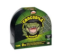 Pattex Crocodile Power - Cinta adhesiva de doble grosor para reparaciones más difíciles, color negro, 1 x 20 m