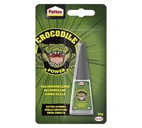Pattex Crocodile Power Pegamento instantáneo extrafuerte, de secado rápido, multiusos, para metal, madera y más, impermeable y transparente, 1 unidad de 10 g