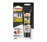 Pattex Millechiodi Crystal - Adhesivo sellador ideal para cristales y espejos, adhesivo de montaje de primera calidad, pegamento potente para muchos materiales, 1 paquete de 90 g