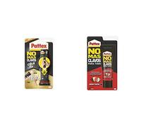 Pattex No Más Clavos Click&Fix, adhesivo de montaje de fácil uso, pegamento instantáneo listo para usar + No Mas Clavos Para Todo HighTack Adhesivo de montaje resistente a temperaturas extremas