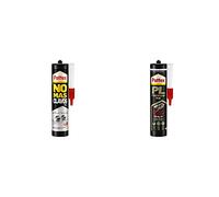 Pattex No Más Clavos Invisible, pegamento resistente transparente, pegamento extrafuerte para madera + PL Premium Pegamento adhesivo de montaje resistente al agua, blanco,1 cartucho x 460 g