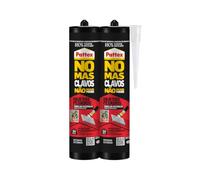 Pattex No Mas Clavos Objetos Pesados, Adhesivo de Montaje, Blanco, 2 x 446g | Agarre Inmediato, Extra Fuerte, Multimaterial, Para Bricolaje en Interior/Exterior, Impermeable, Flexible y Reposicionable