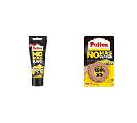 Pattex No Más Clavos Original - Adhesivo de Montaje Resistente, Pegamento Extrafuerte + No Más Clavos Cinta, cinta adhesiva para aplicaciones permanentes, cinta de doble cara extrafuerte