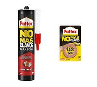 Pattex No Más Clavos Para Todo HighTack, adhesivo de montaje resistente a temperaturas extremas+ cinta adhesiva para aplicaciones permanentes, cinta de doble cara extrafuerte