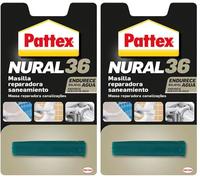 Pattex Nural 36, masilla reparadora saneamiento, sin disolventes, blanco, 48gr (14010135) (Paquete de 2)