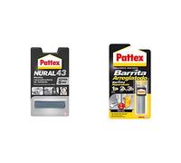 Pattex Nural 43 Masilla reconstructora de metales, masilla adhesiva para restaurar piezas metálicas, 1 x 48 g & Barrita arreglatodo, masilla adhesiva para sellar, pegar, metal, 48gr