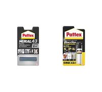 Pattex Nural 43 Masilla reconstructora de metales, masilla adhesiva para restaurar piezas metálicas + Barrita Arreglatodo, masilla bicomponente extrafuerte, pasta moldeable