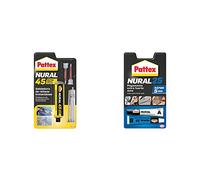 Pattex Nural 45 Adhesivo universal bicomponente con poder de relleno, Pattex soldadura de relleno instantáneo + Nural 25 Pegamento extra fuerte auto, adhesivo resistente