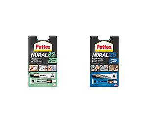 Pattex Nural 92 Pegamento reparador de plásticos, cola transparente para reparar y pegar plástico + Nural 25 Pegamento extra fuerte auto, adhesivo resistente