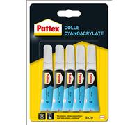 Pattex - Pegamento Cianoacrilato Líquido (paquete de 5 tubos de 2 g) - Pegamento cianoacrilato extra fuerte y transparente - Multi-material.