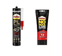 Pattex PL Premium Adhesivo de Montaje Resistente al Agua, Blanco, 460 g + No Mas Clavos Para Todo HighTack, Adhesivo de Montaje Resistente, Blanco, 340 g