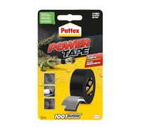 Pattex Power Tape, cinta multiusos resistente, fuerte, corte fácil, negro, 5 m