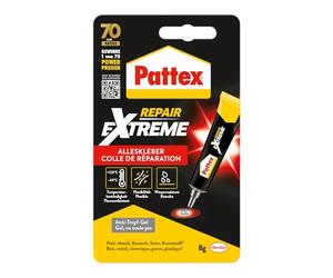 Pattex Repair Extreme, adhesivo multiuso flexible y sin contracción, adhesivo de reparación resistente a la temperatura, fuerte adhesivo para el interior y el exterior, 1x tubo de 8 g