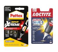 Pattex Repair Extreme, pegamento multiusos que no contrae & Loctite Super Glue-3 Power Flex Control - Adhesivo