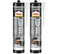 Pattex Silicona barbacoas y chimeneas, gris, resiste al fuego, 500gr (Paquete de 2)